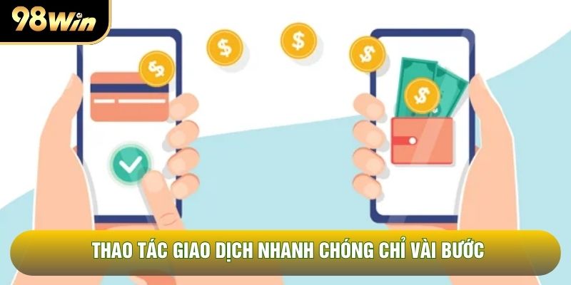 Thao tác giao dịch nhanh chóng chỉ vài bước Thao tác giao dịch nhanh chóng chỉ vài bước